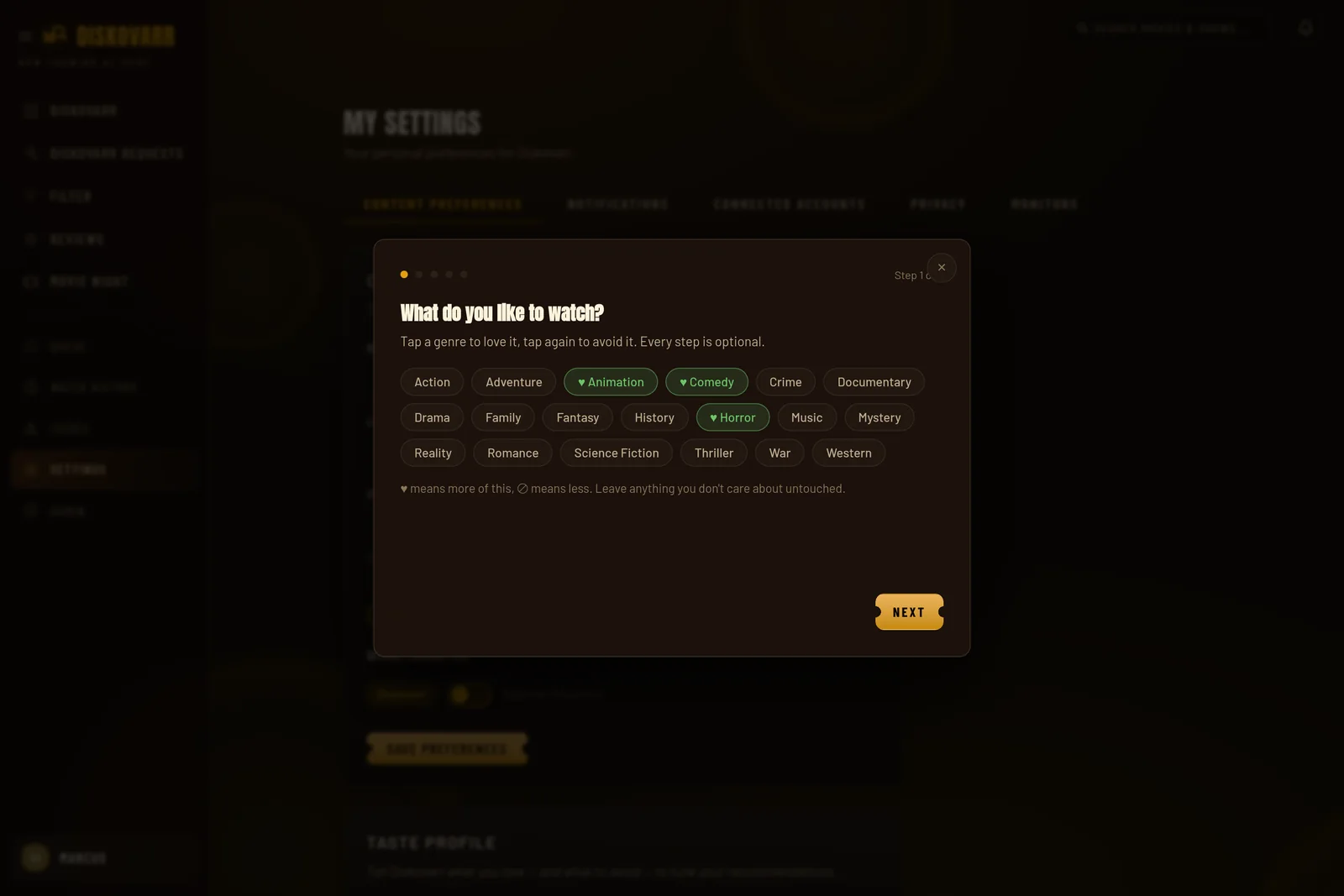 The taste profile quiz